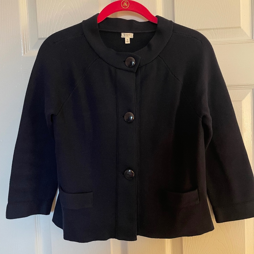 J. Crew Large Button Navy Sweater 100% Cotton Size S